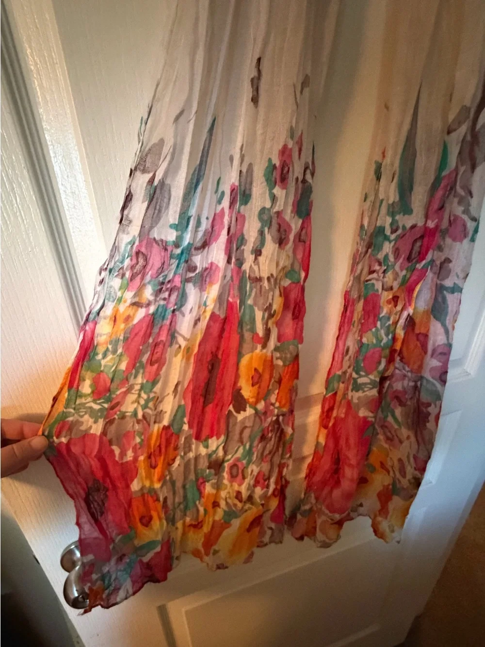 Lightweight, Colorful Watercolor Floral Scarf